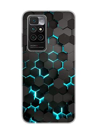 Чехол на xiaomi redmi 10/10 (2022) :: соты 3d (принт 357)