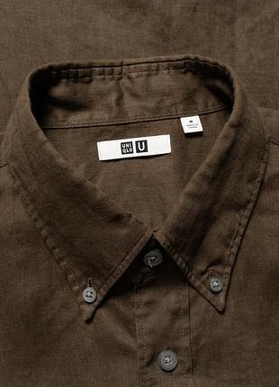 Uniqlo linen short sleeve shirt лляна сорочка [smh017147]