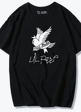 Чорна футболка loys lil peep cry baby logo футболки ліл піп унісекс бірка xs