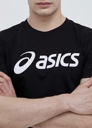 Футболка loys asics асікс чорна якісна 100% бавовна новий стильний дизайн xs