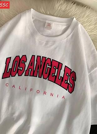 Жіночий оверсайз футболка loys los angeles білий xl