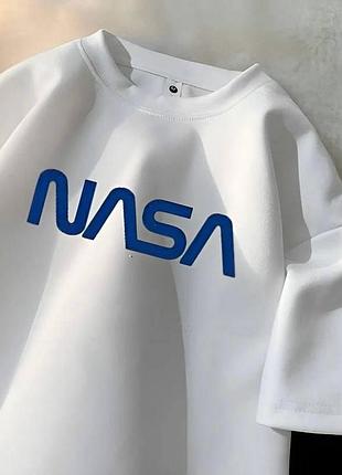 Женская стильная футболка loys с принтом nasa белый xl