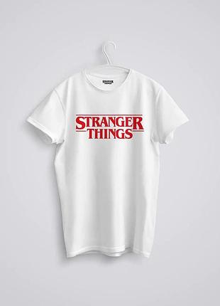 Біла футболка loys stranger things logo футболки дуже дивні справи унісекс s