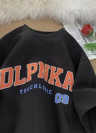 Жіноча стильна футболка loys оверсайз в американському стилі y2k чорний xxl
