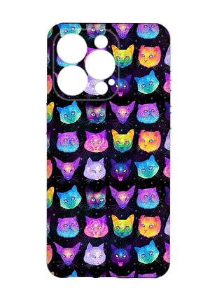 Чохол із захистом камери на iphone 15 pro max :: котики фон (принт 362)