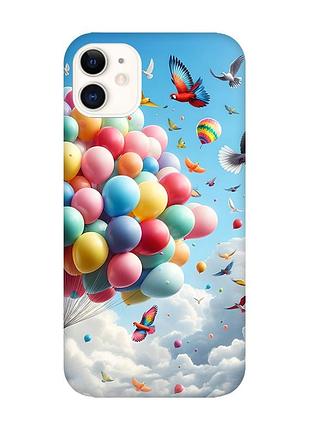 Матовий чохол з чорними боками на iphone 11 (6.1) :: повітряні кульки (принт 365)