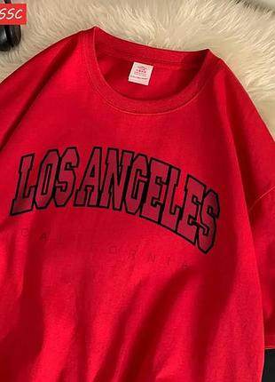 Жіночий оверсайз футболка loys los angeles червоний s