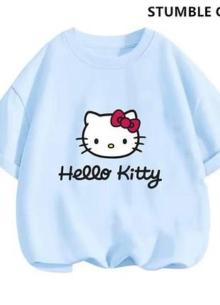 Жіноча футболка loys з принтом hello kitty ( футболка loys жіноча хеллоу кітті ) голубий s