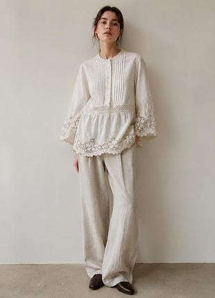 Рубашка с кружевом blumarine