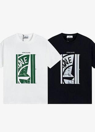 Футболка loys stone island стон айленд чорна чудова якість 100% бавовна l