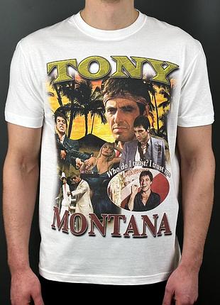 Футболка loys с принтом лицо со шрамом тони монтана scarface tony montana белый l