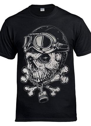 Футболка loys free biker череп в шлеме черный xl