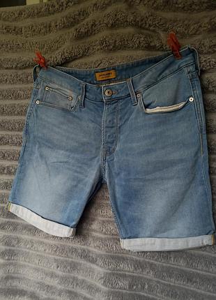 Jack &amp; jones джинсовые шорты мужские denim light blue летние w32 w33