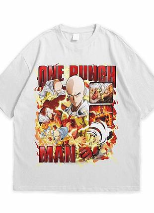 Футболка loys с принтом аниме one punch man белый xs