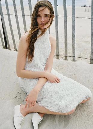 Сукня жіноча біла з коміром zara new