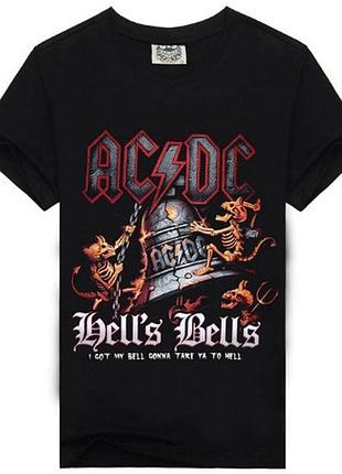 Футболка чёрная ac/dc ''hells bells' vintage look tee xxl
