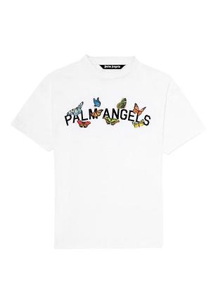 Футболка белая palm angels butterfly • палм анджелс футболка s
