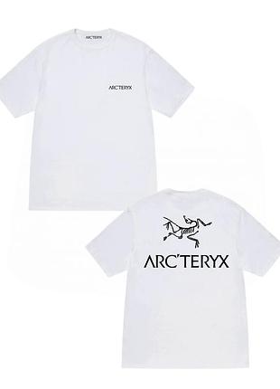 Біла футболка loys arcteryx two sides logo унісекс arc'teryx арктерикс xs