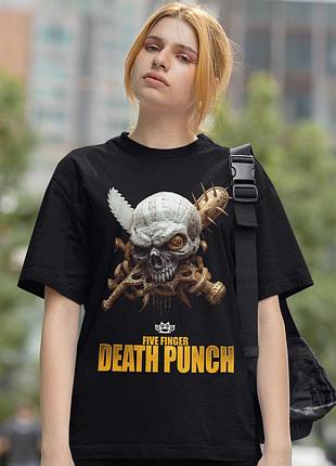 Футболка loys five finger death punch (5fdp gold and bone) черный xl
