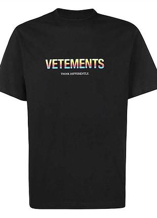 Футболка черная vetements rainbow • ветеменс футболка мужская | женская | детская l