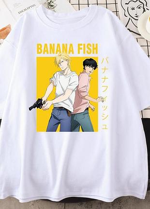 Футболка біла loys аніме. anime vol. 63 banana fish l