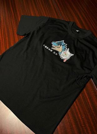 Футболка черная loys [premium] twin wolves - embroidery