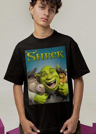Футболка loys унісекс shrek (donkey shrek puss in boots) чорний xs