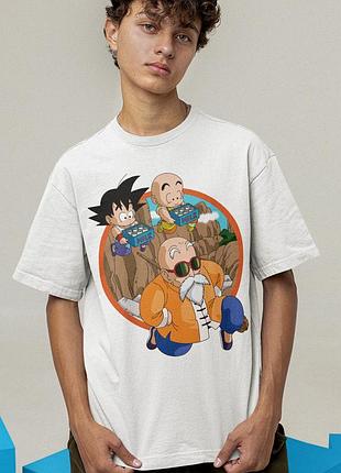 Футболка loys унисекс dragon ball (master roshi kuririn son goku) белый xs