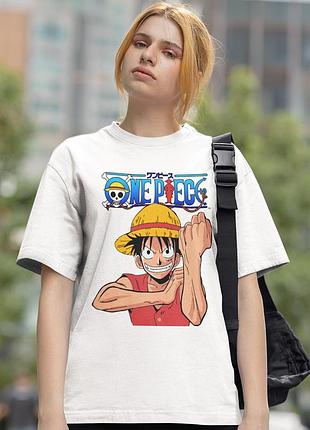 Футболка loys one piece (luffy monkey d wht) белый xs