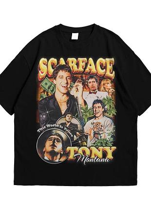 Футболка loys с принтом лицо со шрамом тони монтана scarface tony montana черный art.001 s