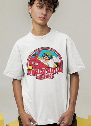 Футболка loys унисекс porco rosso (airlines wht) белый xs