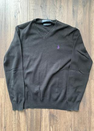 Мужской свитер polo ralph lauren (pima cotton), черный, размер s