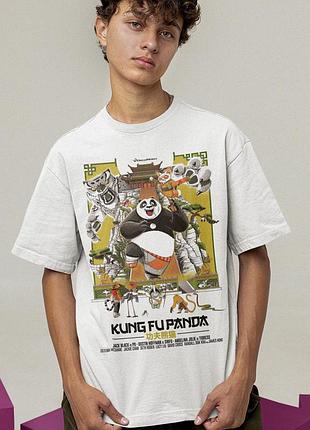 Футболка loys унисекс kung fu panda (old school poster wht) белый xxl