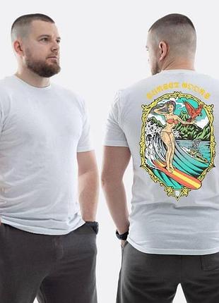 Футболка loys зсу з принтом sunset goons дівчина на серфінгу xs