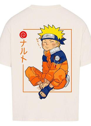 Футболка бежевая loys naruto kid x chilling x back print