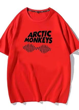 Жіноча стильна футболка loys з принтом arctic monkeys червоний xxl