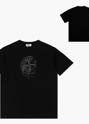 Футболка loys stone island стон айленд чорна чудова якість 100% бавовна xs
