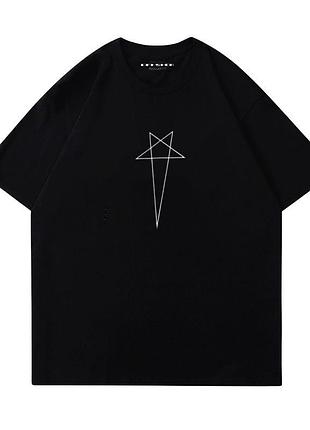 Чорна футболка loys rick owens logo унісекс рік овенс m