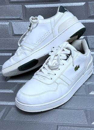 Кроссовки белые женские 38 размер (24,5 см стелька) lacoste стильные кожаные женские обувь натуральная