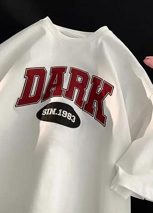 Жіноча стильна оверсайз футболка loys з принтом dark білий xs
