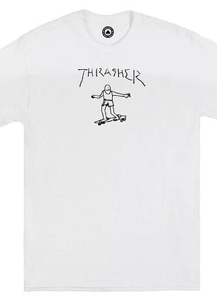 Белая футболка loys thrasher gonz logo унисекс футболки трешер l