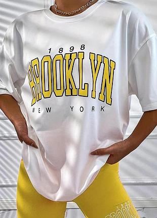 Жіноча стильна футболка loys оверсайз new york brooklyn фото 2 m