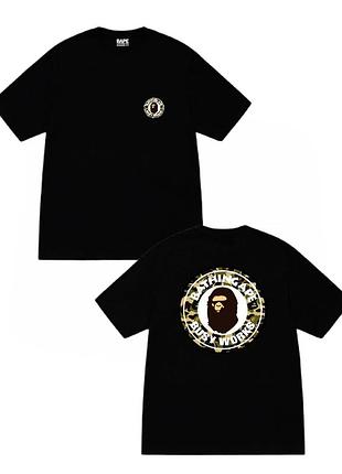 Черная футболка loys bape a bathing ape унисекс бейп бейп l