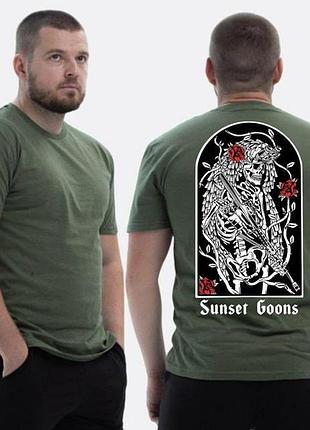 Футболка loys зсу с принтом sunset goons скелет снайпер и розы xl