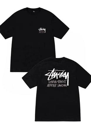 Чорна футболка loys stussy dover street market унісекс футболки стасі стуссі xs