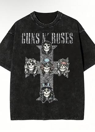 Футболка loys винтаж повседневная с графическим принтом guns n' roses xxl
