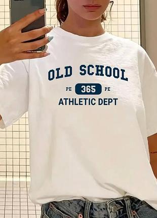 Жіночий оверсайз футболка loys з написом old school білий l