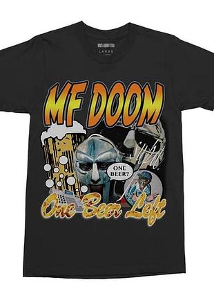 Футболка чёрная mf doom ''one beer left'' vintage look t-shirt s