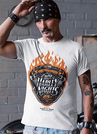 Футболка loys унісекс harley davidson (hot harley nіghts south dakota wht) білий xxl