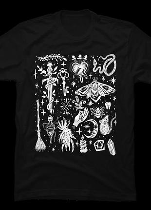 Повсякденна футболка loys з принтом witchy incantation gothic xs